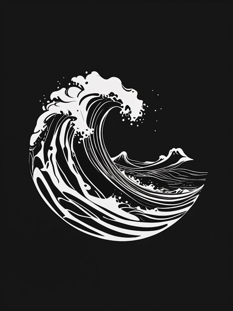 Black And White Wave no1