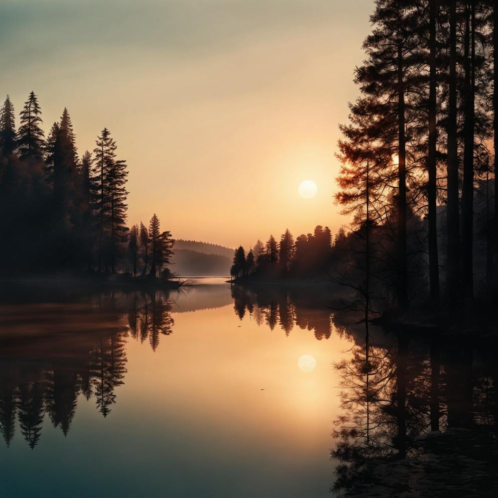 Sunrise Over A Lake 1