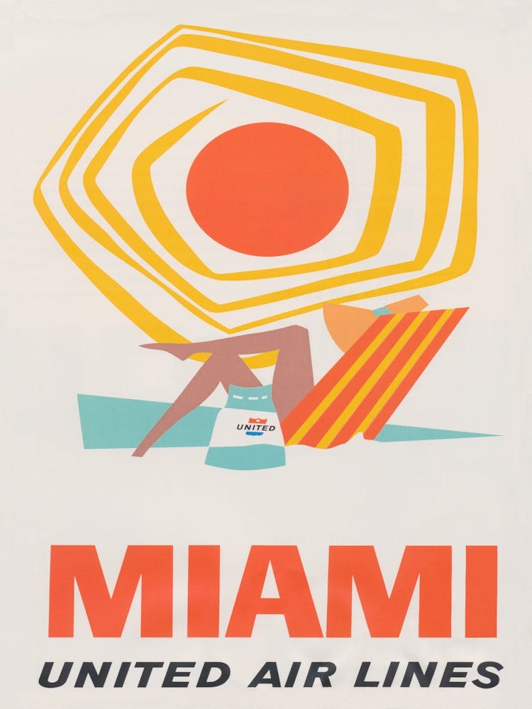 Miami Retro Vintage Travel Poster