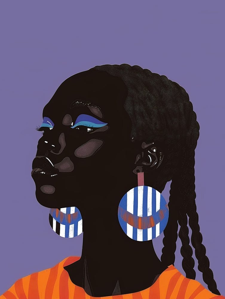 Femme africaine avec boucles d'oreilles 14
