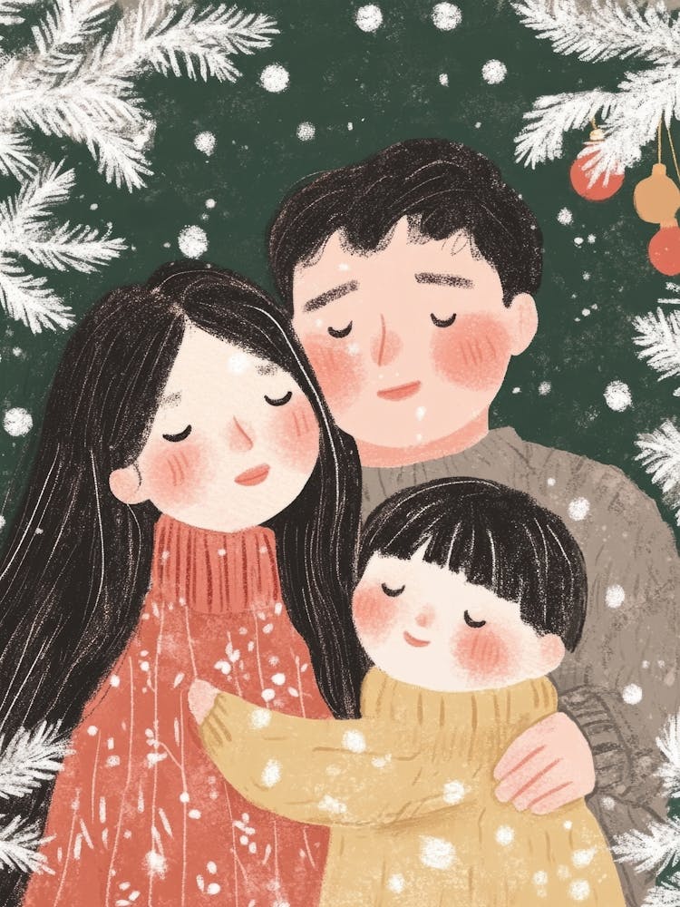 Christmas Family Love Hug. Nursery