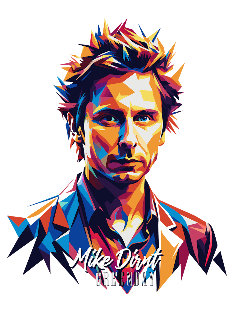 Greenday Mike Drnt 2 Portrait Music Icon Style WPAP Pop Art