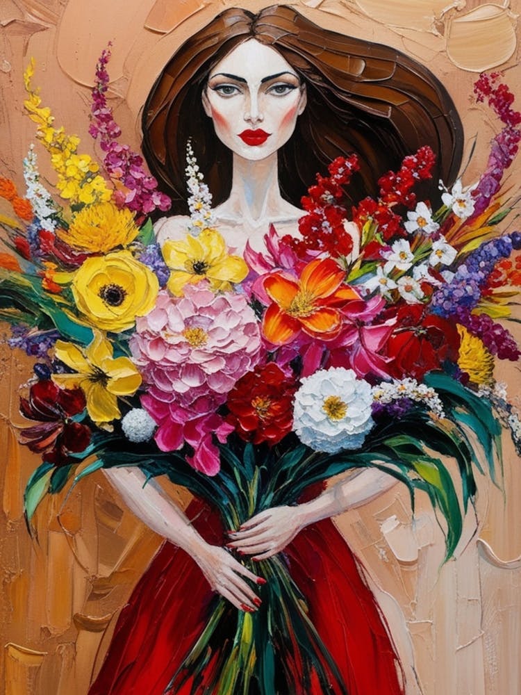 Beautiful Woman With Flowers