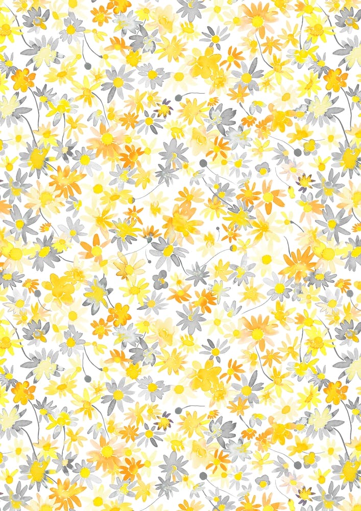 Daisies Floral Ultimate Gray