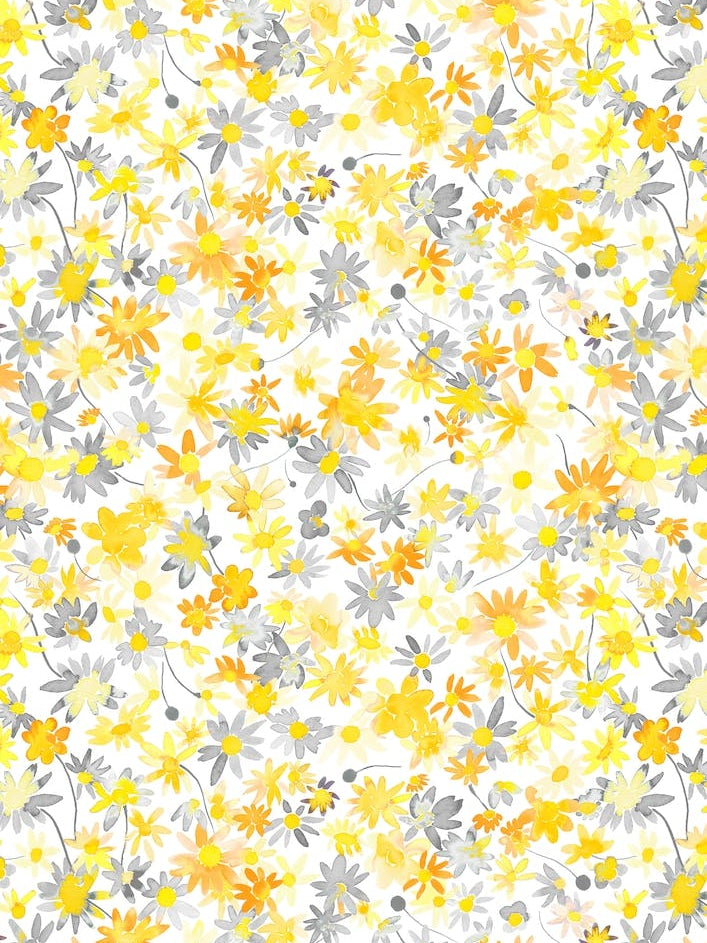 Daisies Floral Ultimate Gray