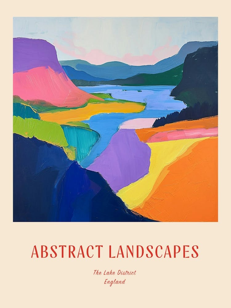 Colourful Abstract The Lake District England 1 Poster