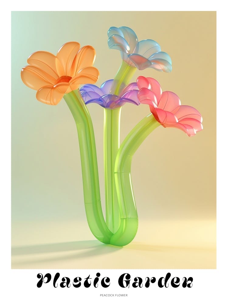 Dreamy Inflatable Flowers Poster Peacock Flower 1