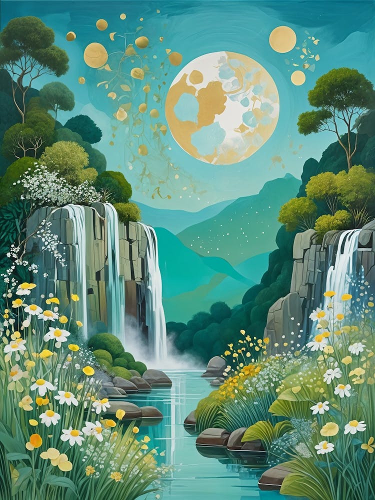 Full Moon Waterfall no4