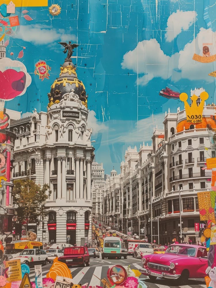Madrid   Retro Collage Style 1