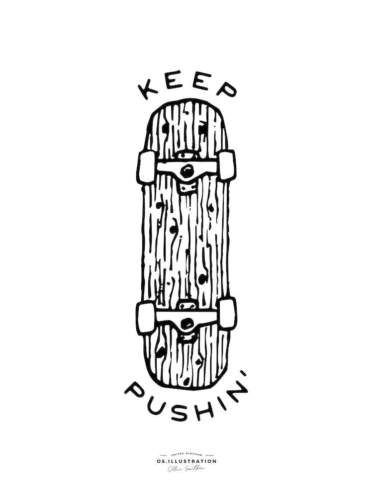 Keep Pushin Fineline Illustration