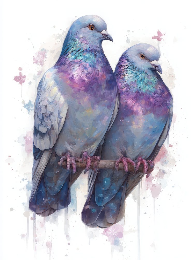 Aihrgdesign Isolated Watercolor Painting Of Birds Pigeon With 0a6daf22 124b 44a3 8486 C1ca51d34340 1