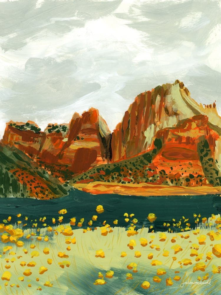 Zion Mountains In Utah Landscape