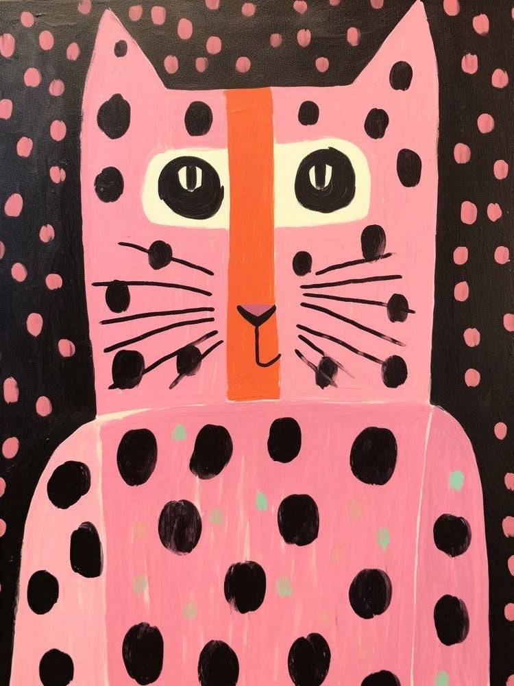 Pink Polka Dot Cat 2