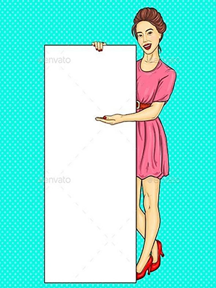 Woman Holding Blank Sign