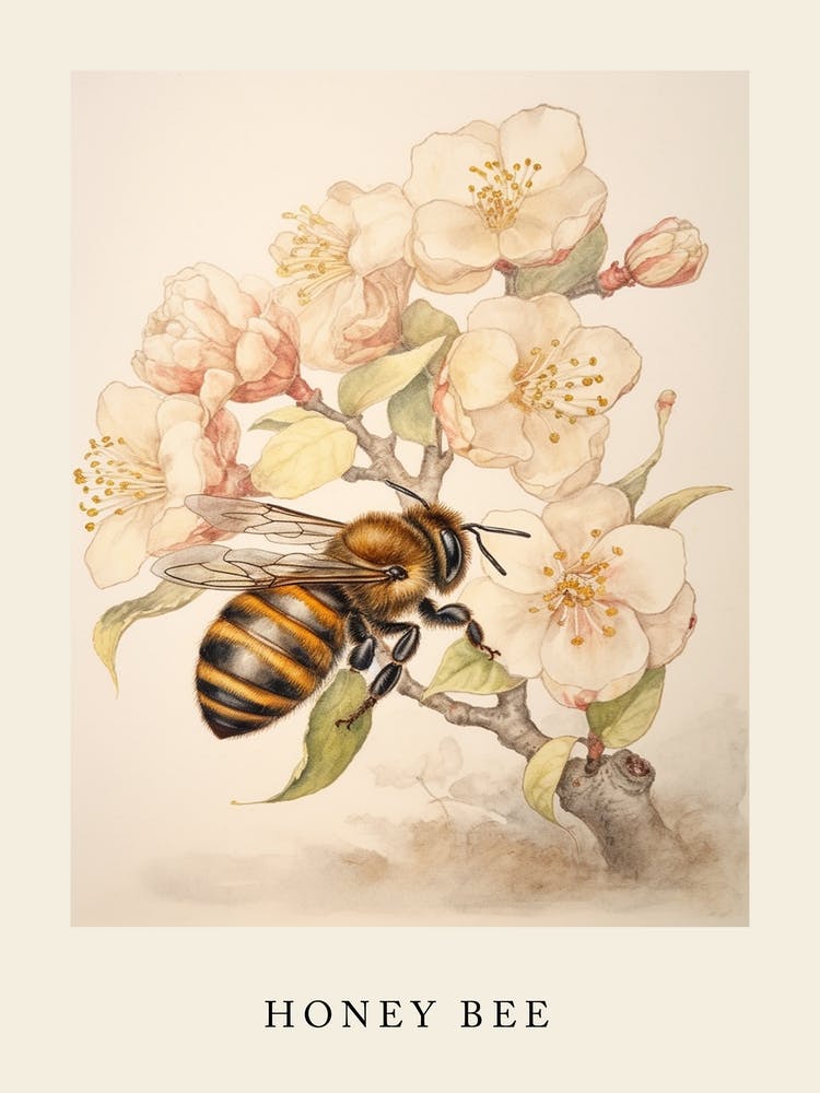 Beatrix Potter inspiriertes Tier Aquarell Honigbiene 2