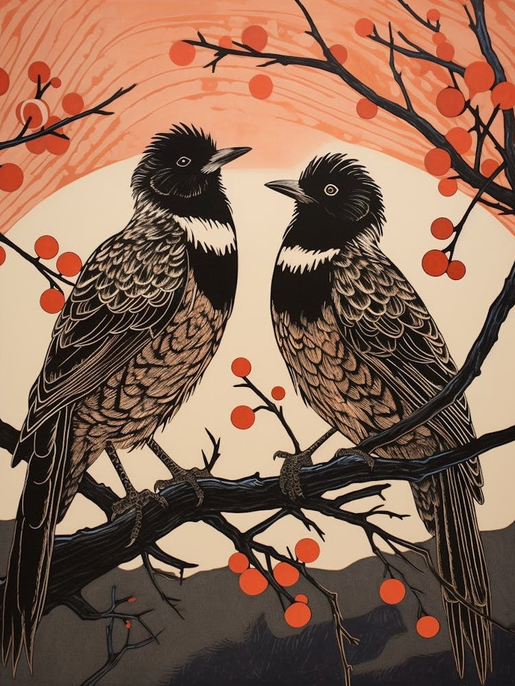 Two Birds Art Nouveau Poster 8