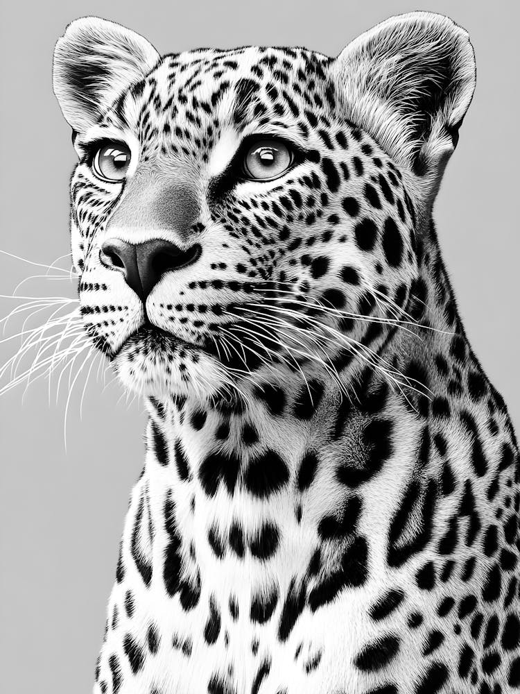 Leopard In Black And White 3