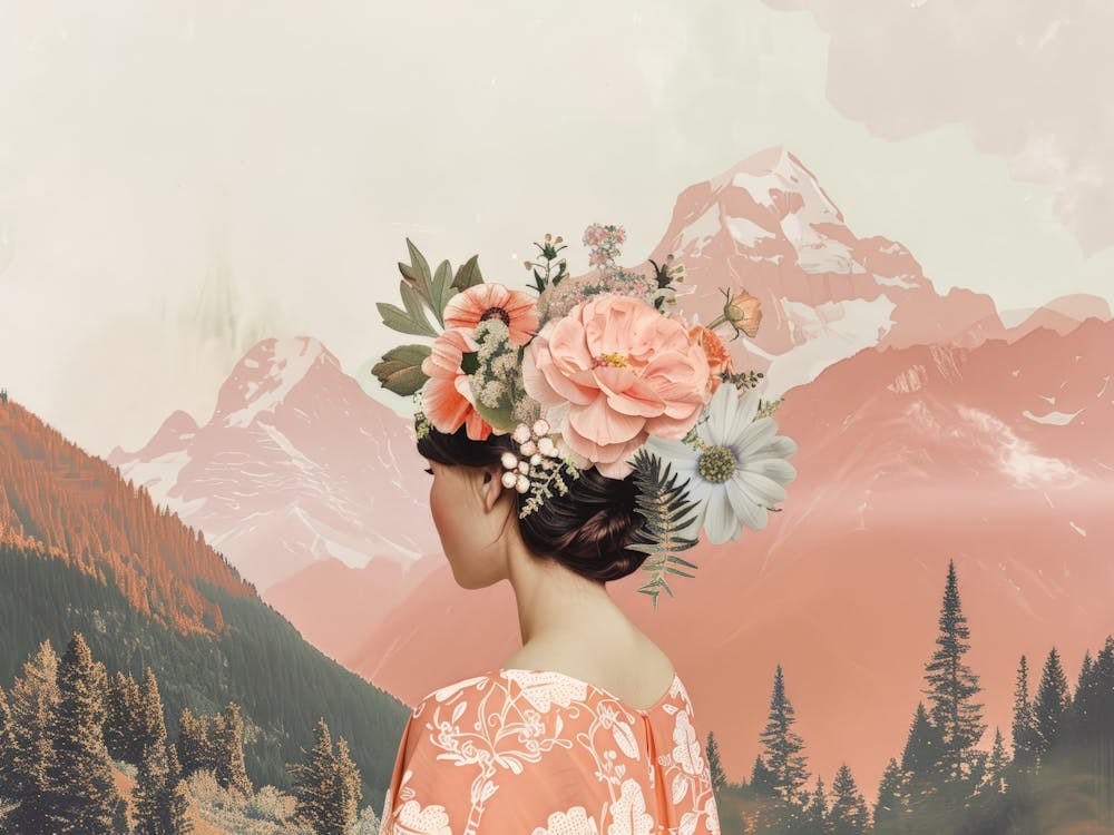 Woman With Flowers In Her Hair 1