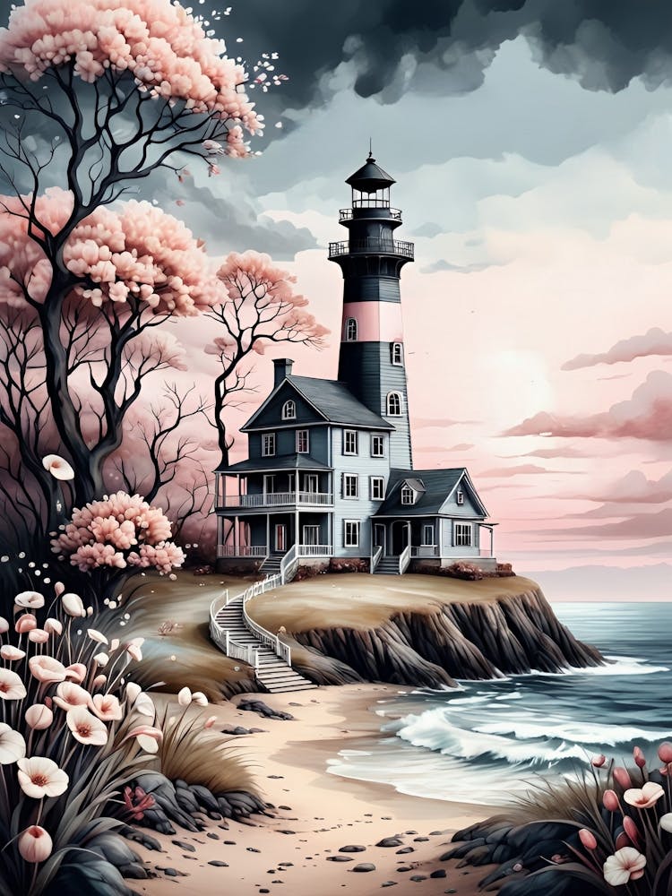 Pink Sky Lighthouse