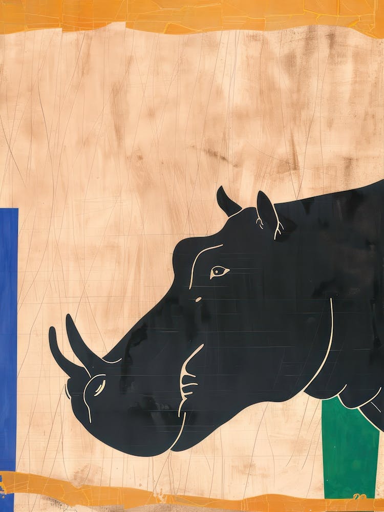 Hippopotamus 3 Cut Out Collage