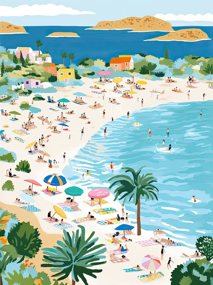 Elafonisi Beach, Crete, Greece, Matisse And Rousseau Style 4