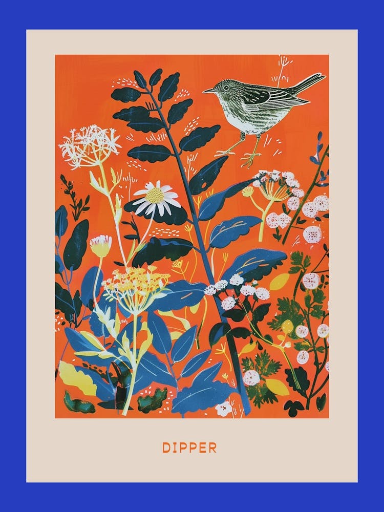 Spring Birds Poster Dipper 2