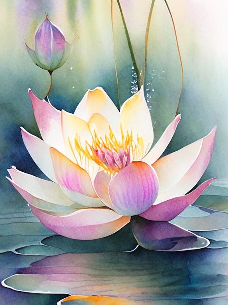 Giant Lotus Watercolour 3