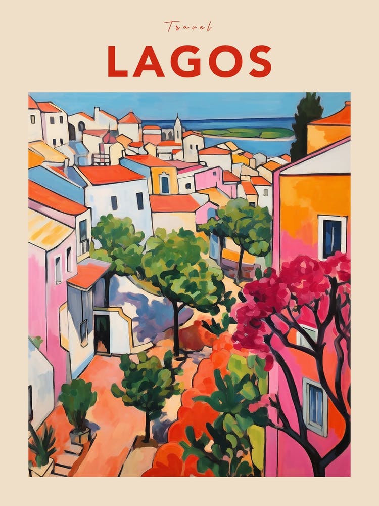 Lagos Portugal 3 Fauvist Travel Poster