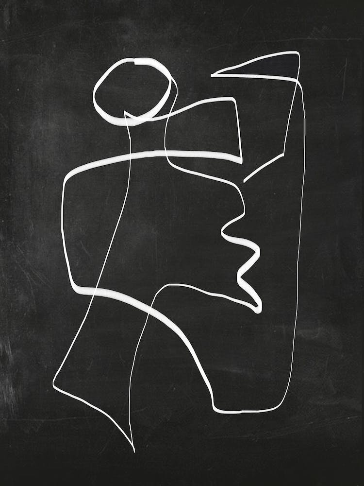 Abstract Black Line Art