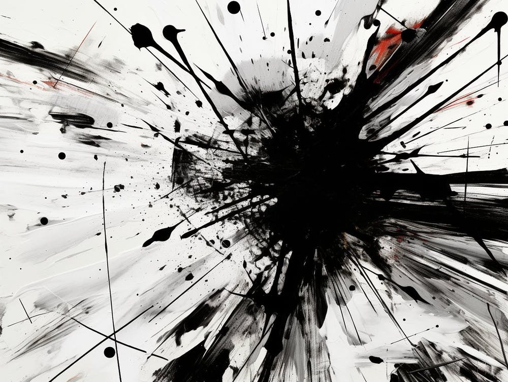 Chaos Abstract Black And White 12