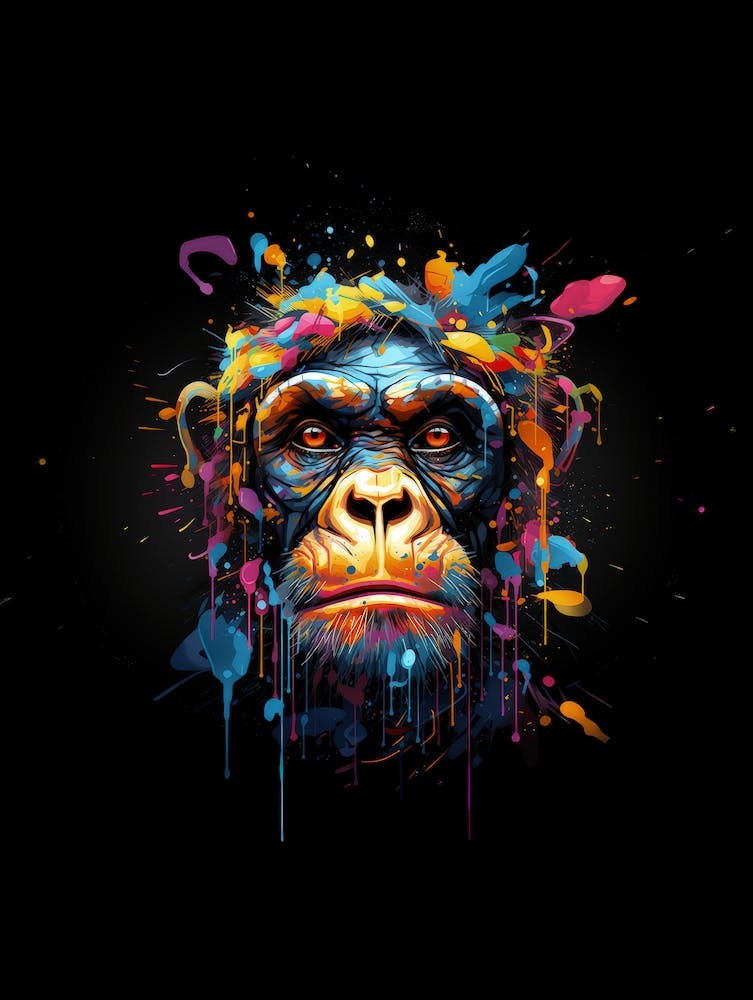 Monkey head Pop Art wall painting