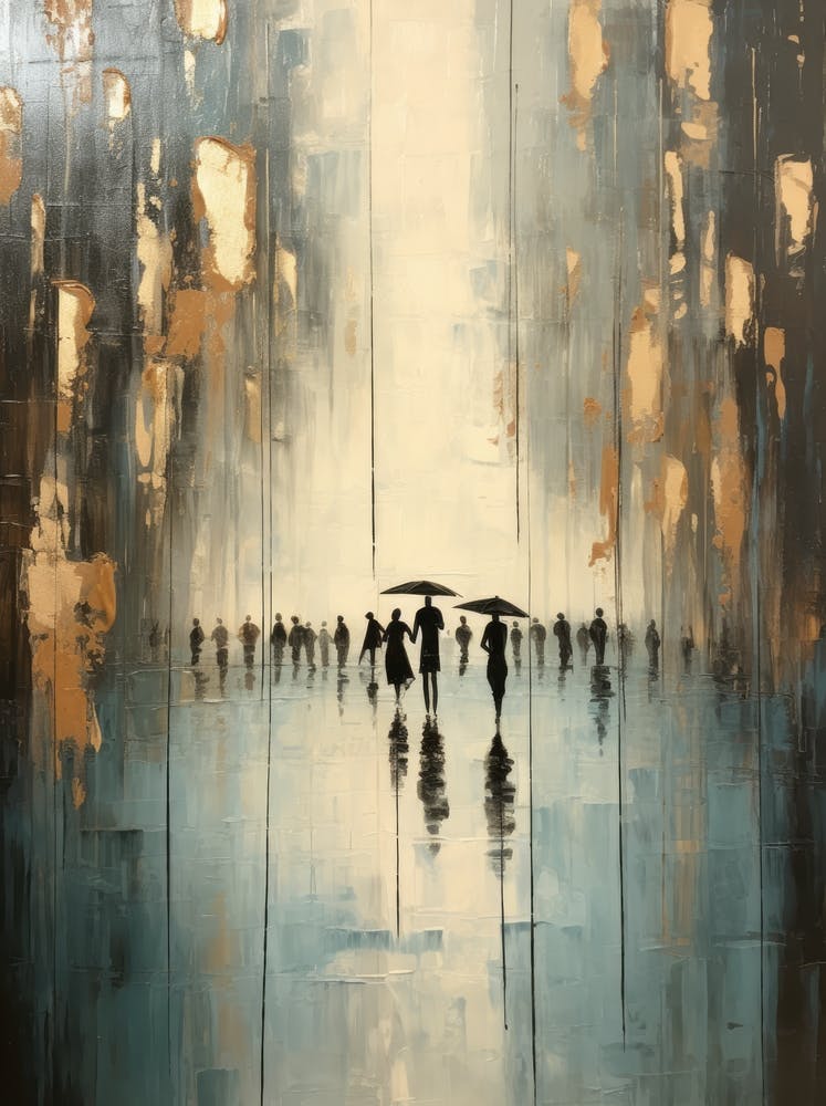 Menschen im Regen