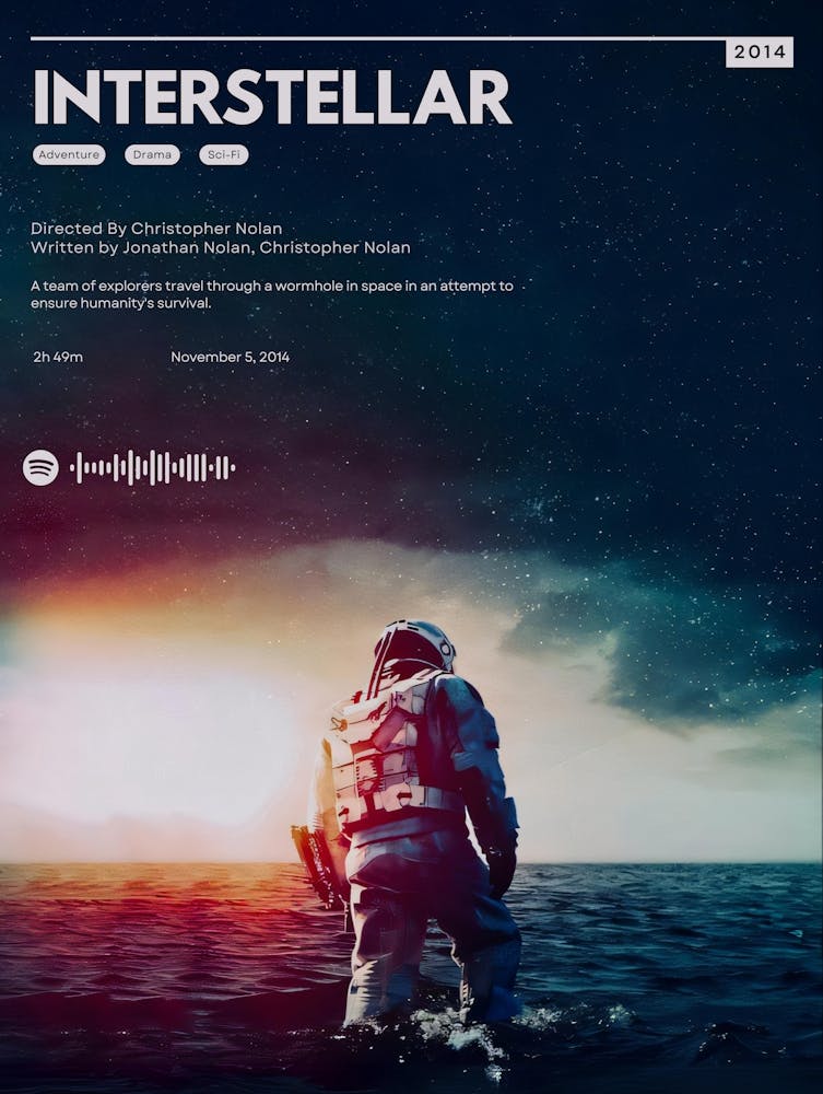 Interstellar - Interstellar movie poster 2014 - Sci-fi space exploration - Astronaut on Water Planet