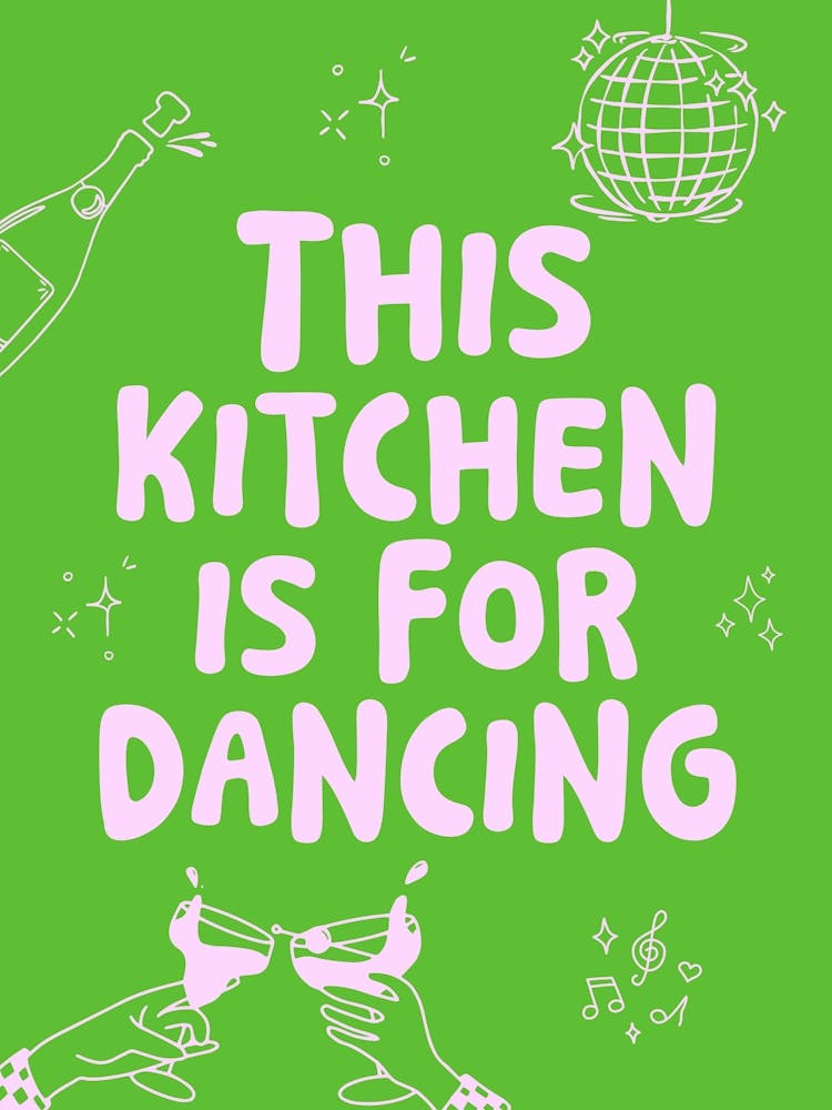This kitchen - green/rose