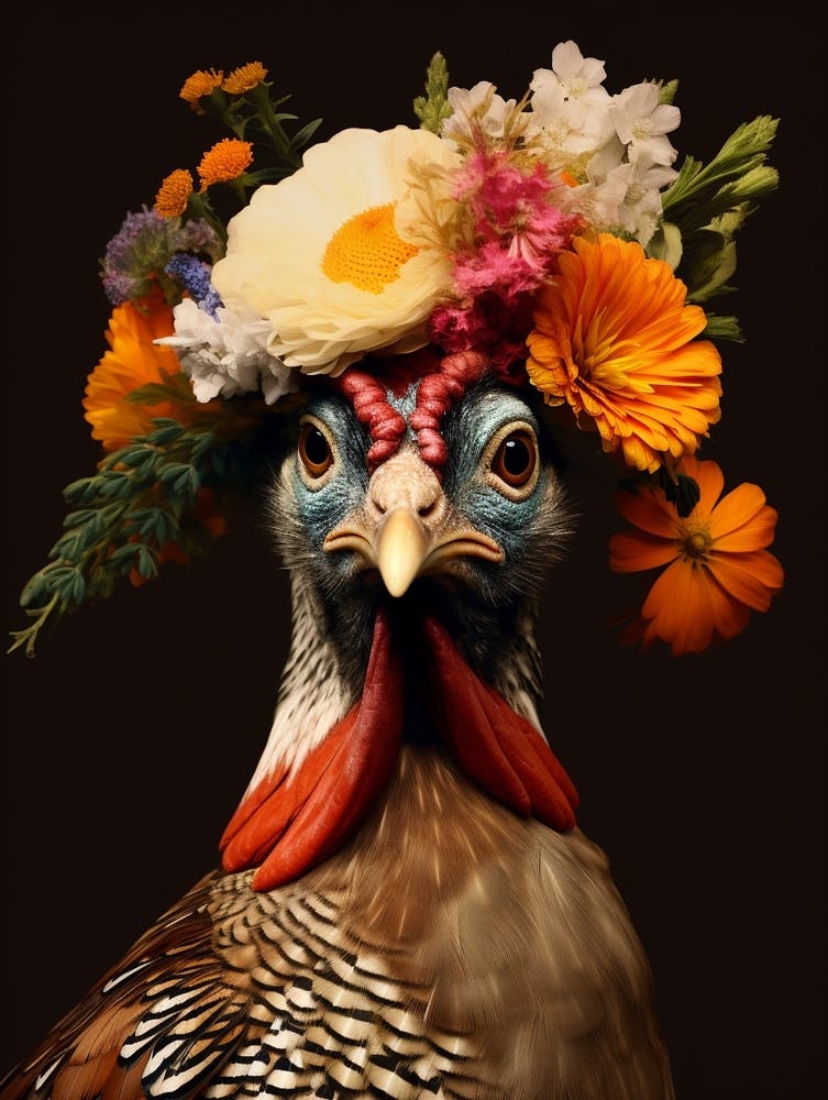 Bird With A Flower Crown Grouse 3