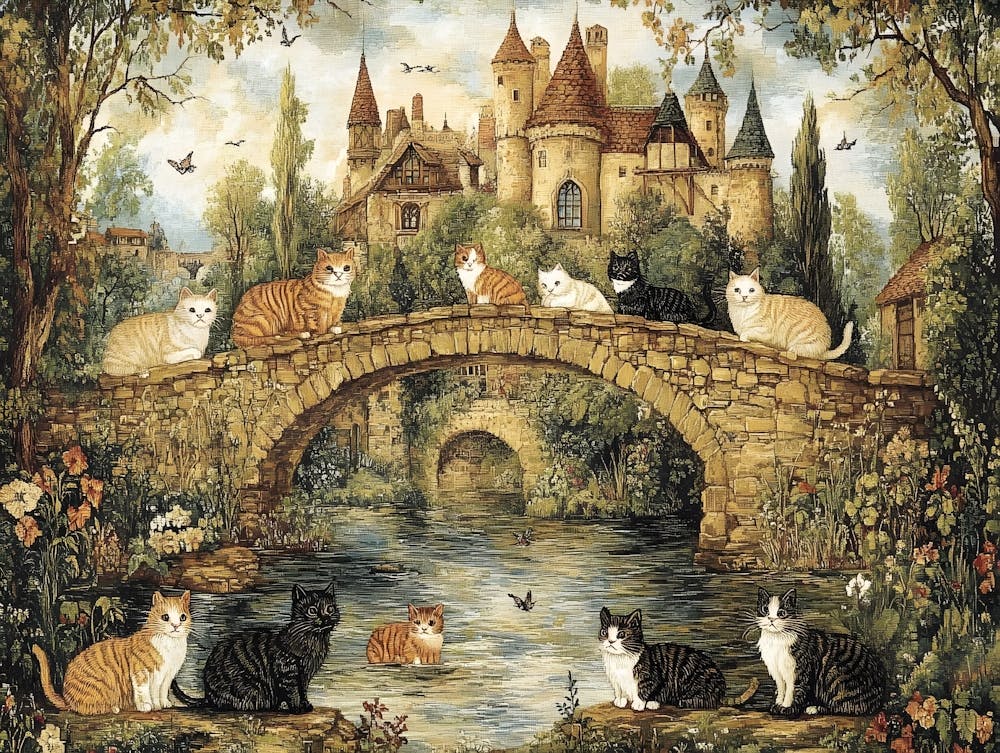 Cats In The Countryside Tapestry 1