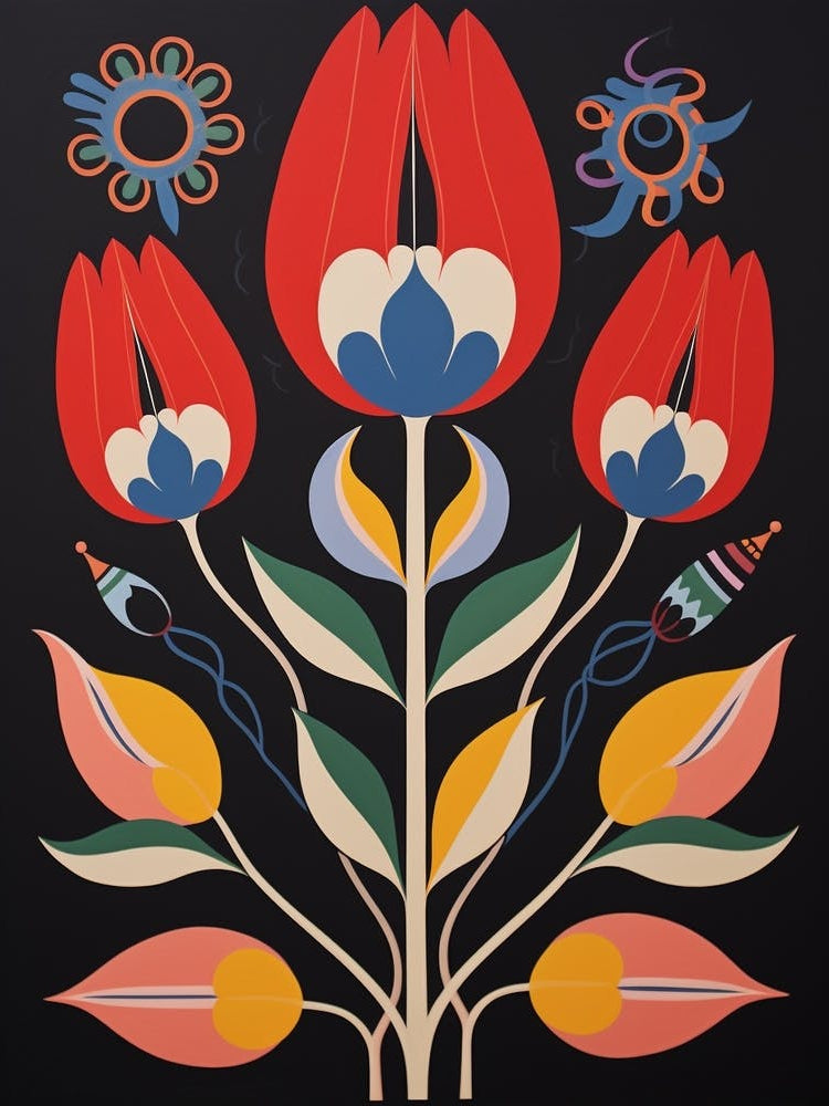 Flower Motif Painting Tulip 5