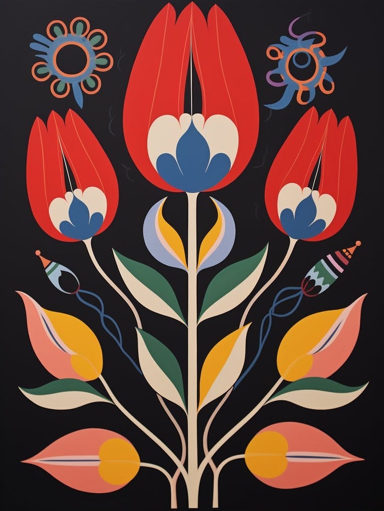 Flower Motif Painting Tulip 5