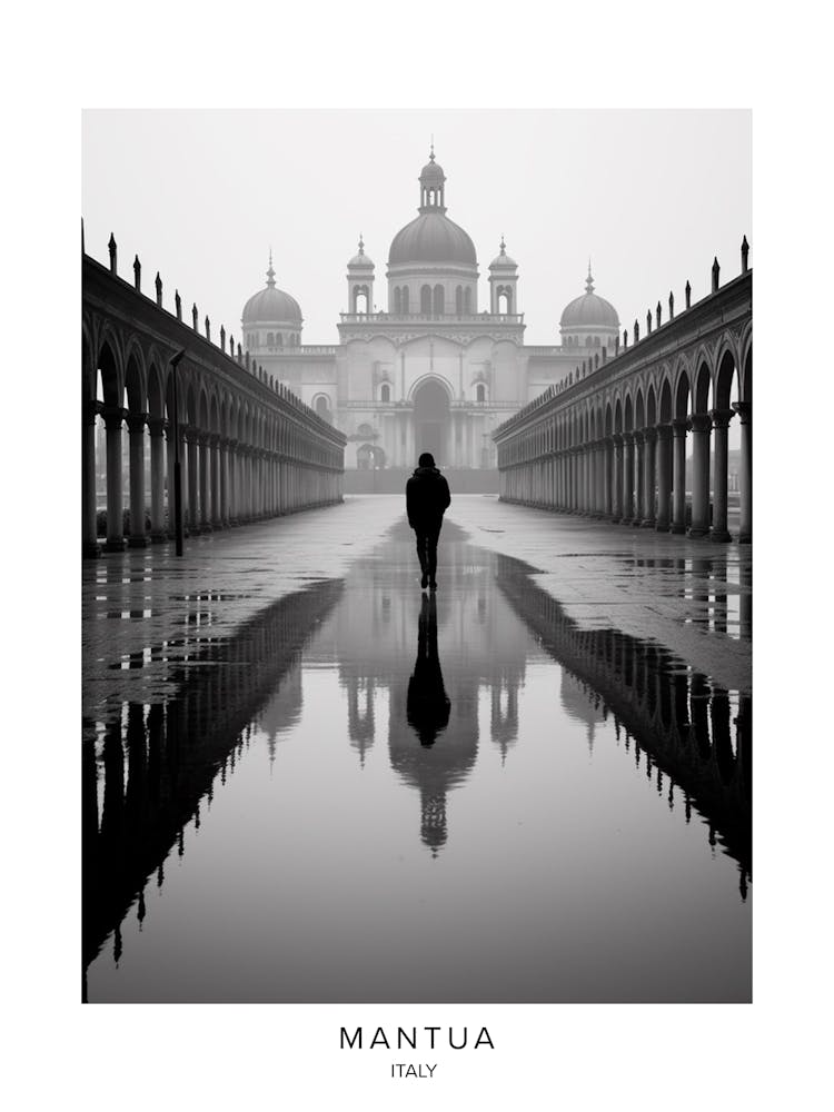 Poster Of Mantua, Italy, Black And White Analogue Photography 2