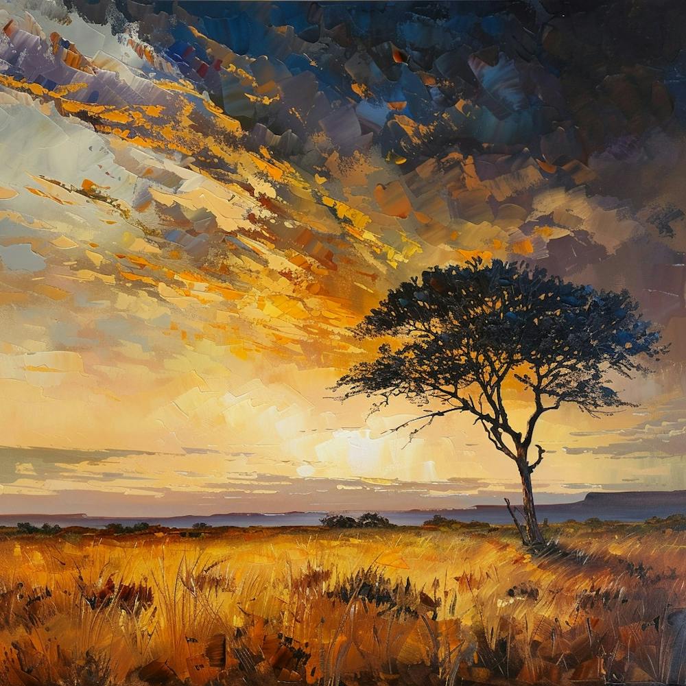 Sunset Over The Savannah