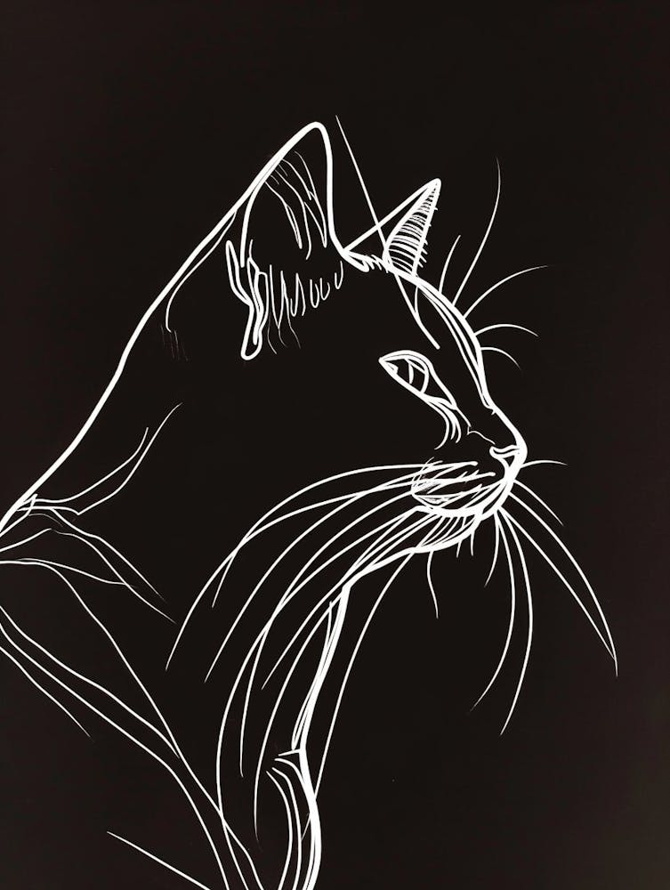 Colorpoint Shorthair Cat Minimalist Illustration 1