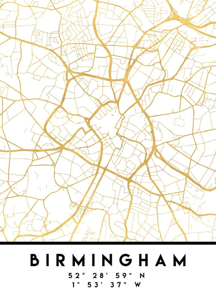 Birmingham England City Street Map
