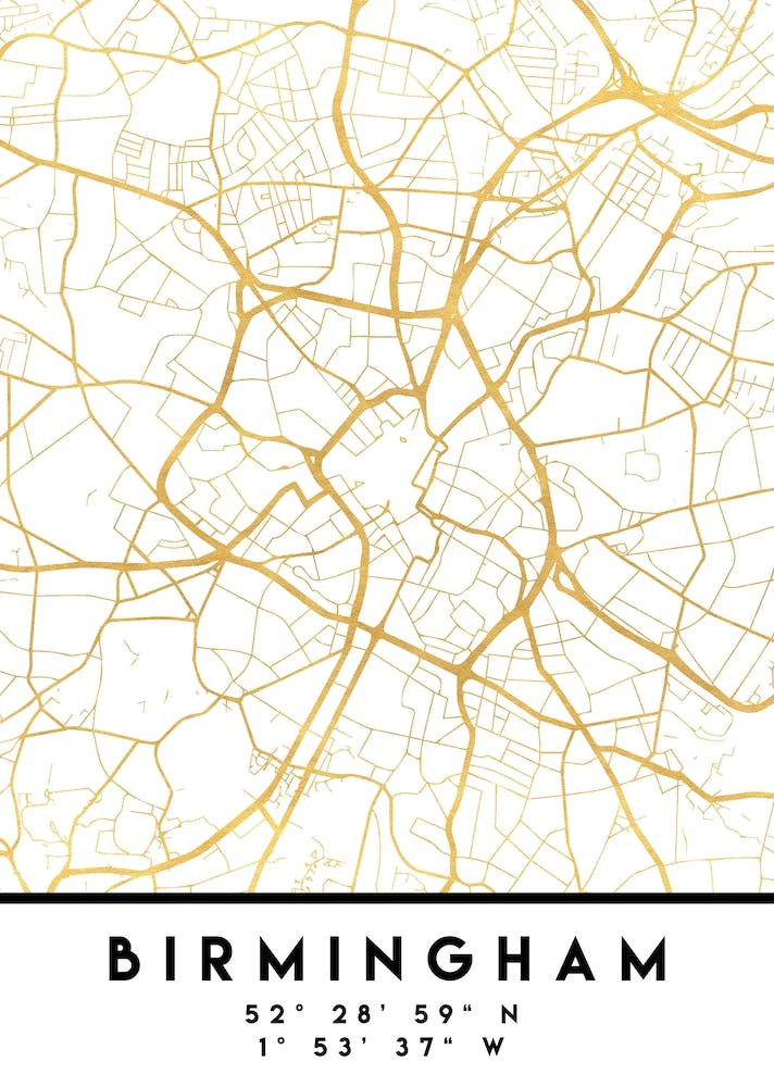 Birmingham England City Street Map