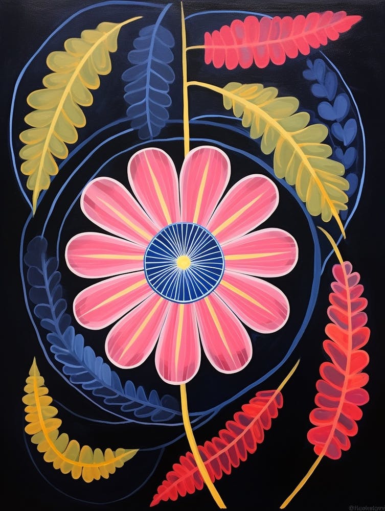 Veronica 2 Hilma Af Klint Inspired Flower Illustration