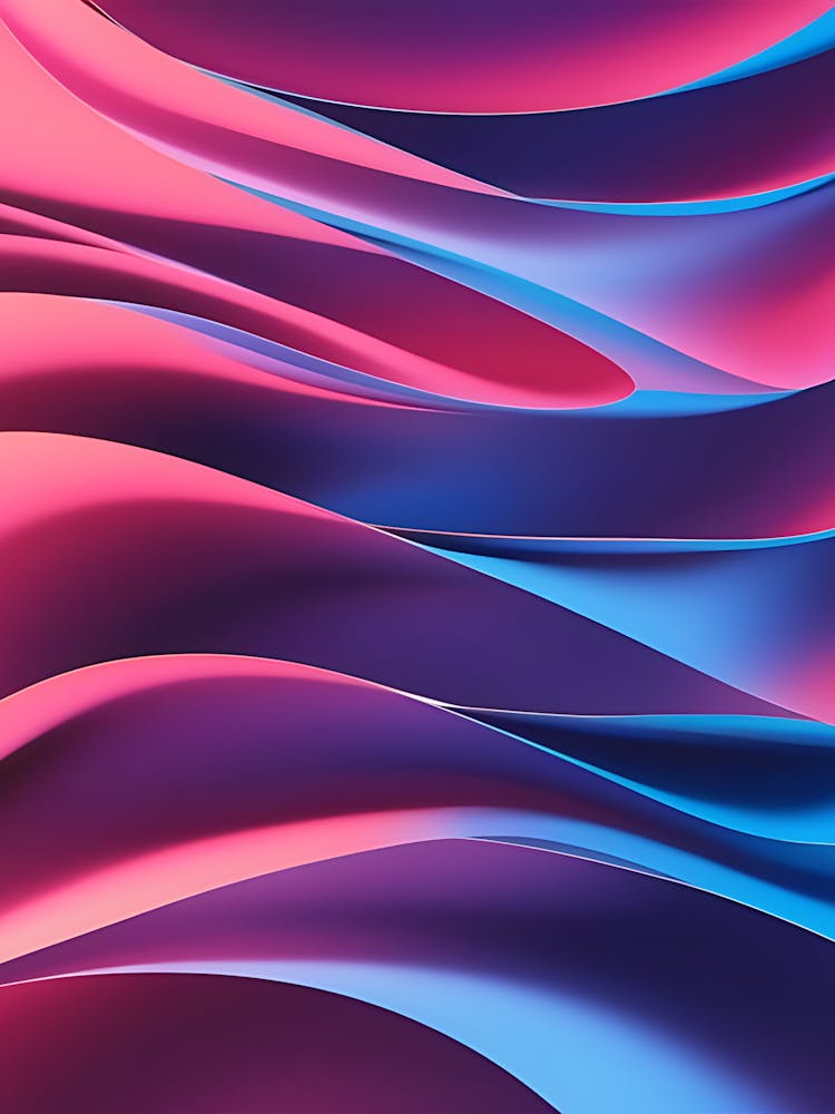 Waves Of Neon Pink And Neon Blue