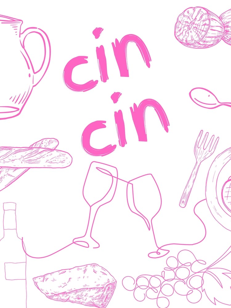 Cin Cin Poster Pink