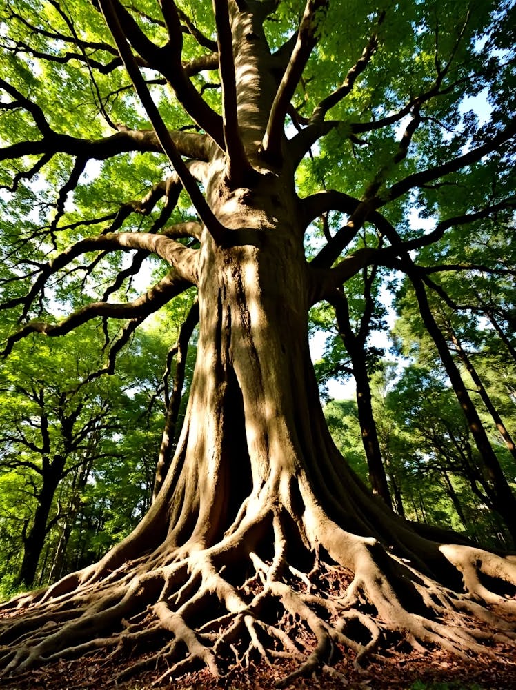 Tree Roots In The Forest