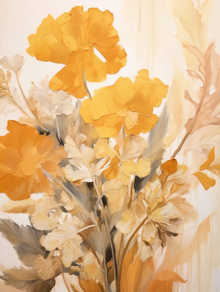 Fall Flower Painting Marigold 1