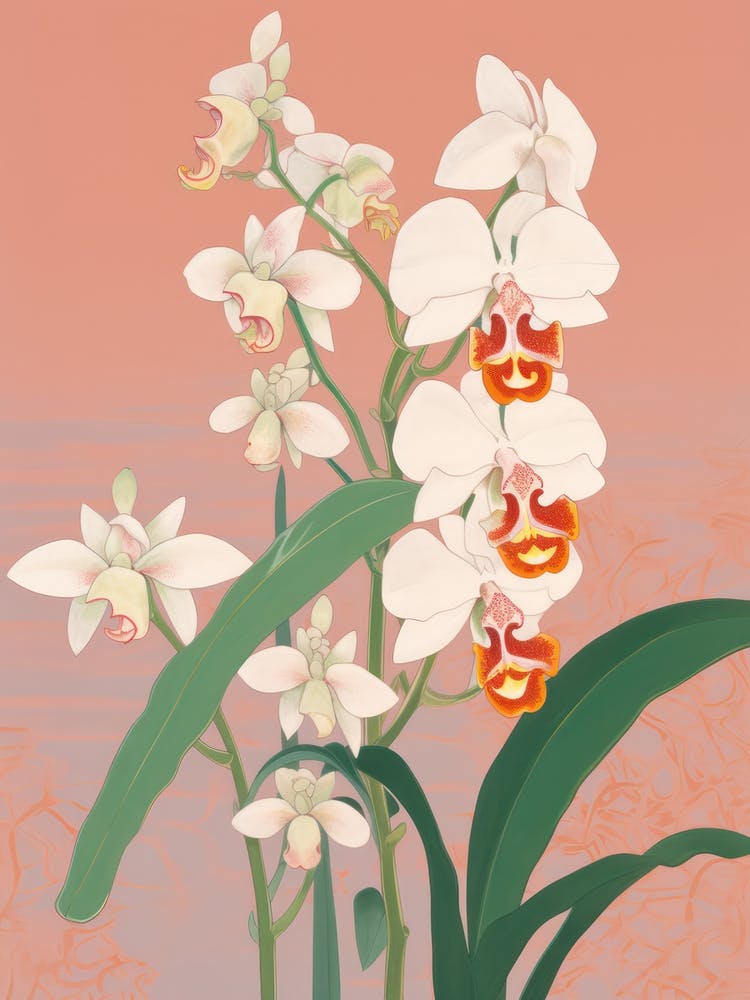 Orchids Flower Big Bold Illustration 1