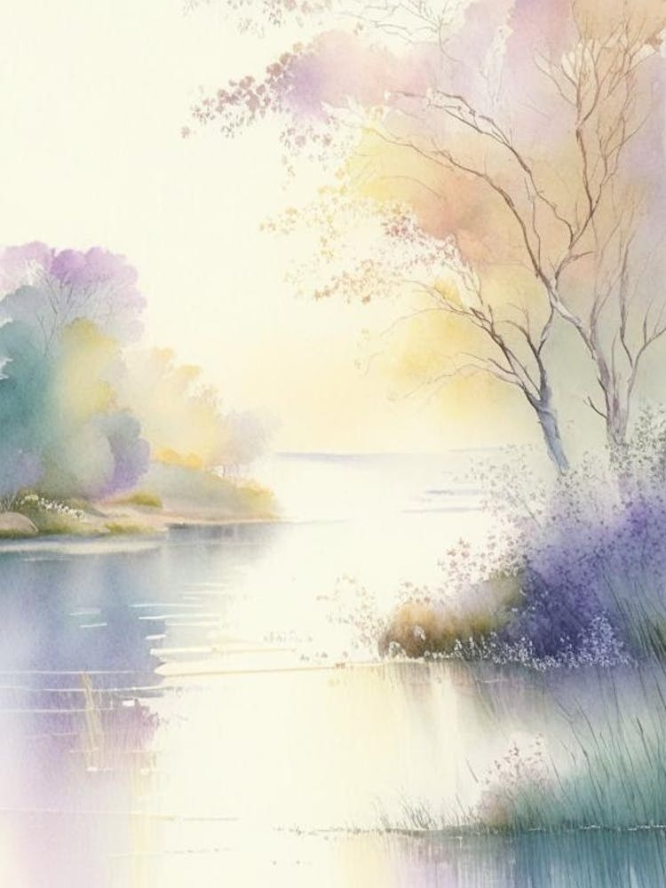 River Waterscape Gouache 2